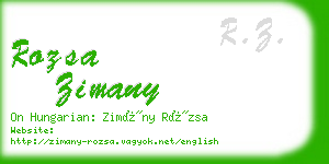 rozsa zimany business card